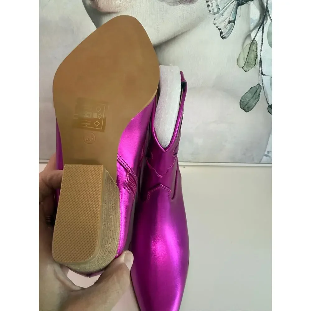 Hazel Western Bootie in Fuchsia size 6.5
